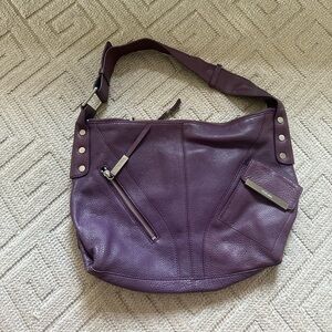 Purple Peelina leather shoulder bag